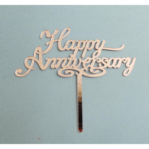 Happy Anniversary Cake Topper- Rose Gold